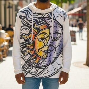 SURE Original Power By Moon Flower Sun & Moon Hoodie Y2K  Thailand